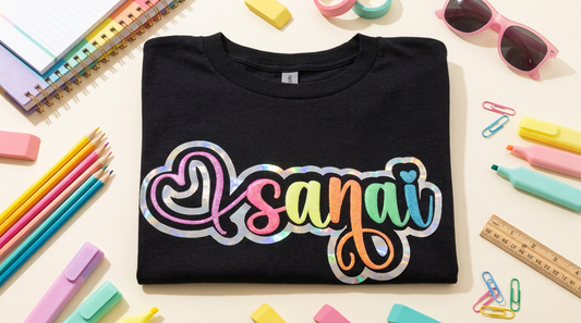 Personalized Neon Glitter Puff Vinyl Shirt